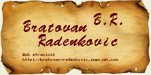Bratovan Radenković vizit kartica